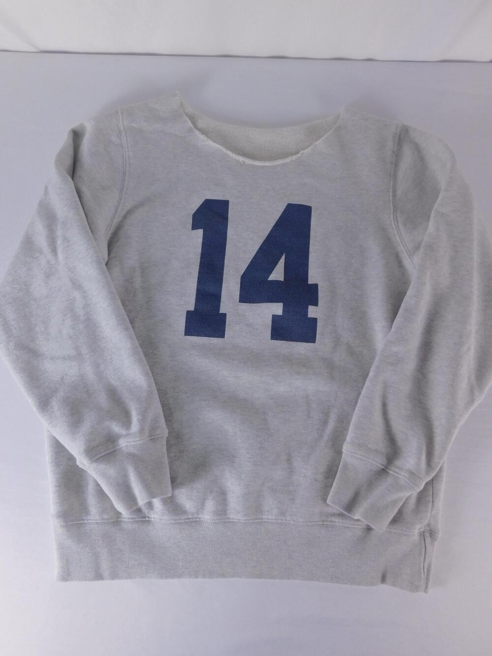 J. Galt Sweatshirt Juniors XS Gray 14 Jersey Graphic Fleece Pullover Boat Neck